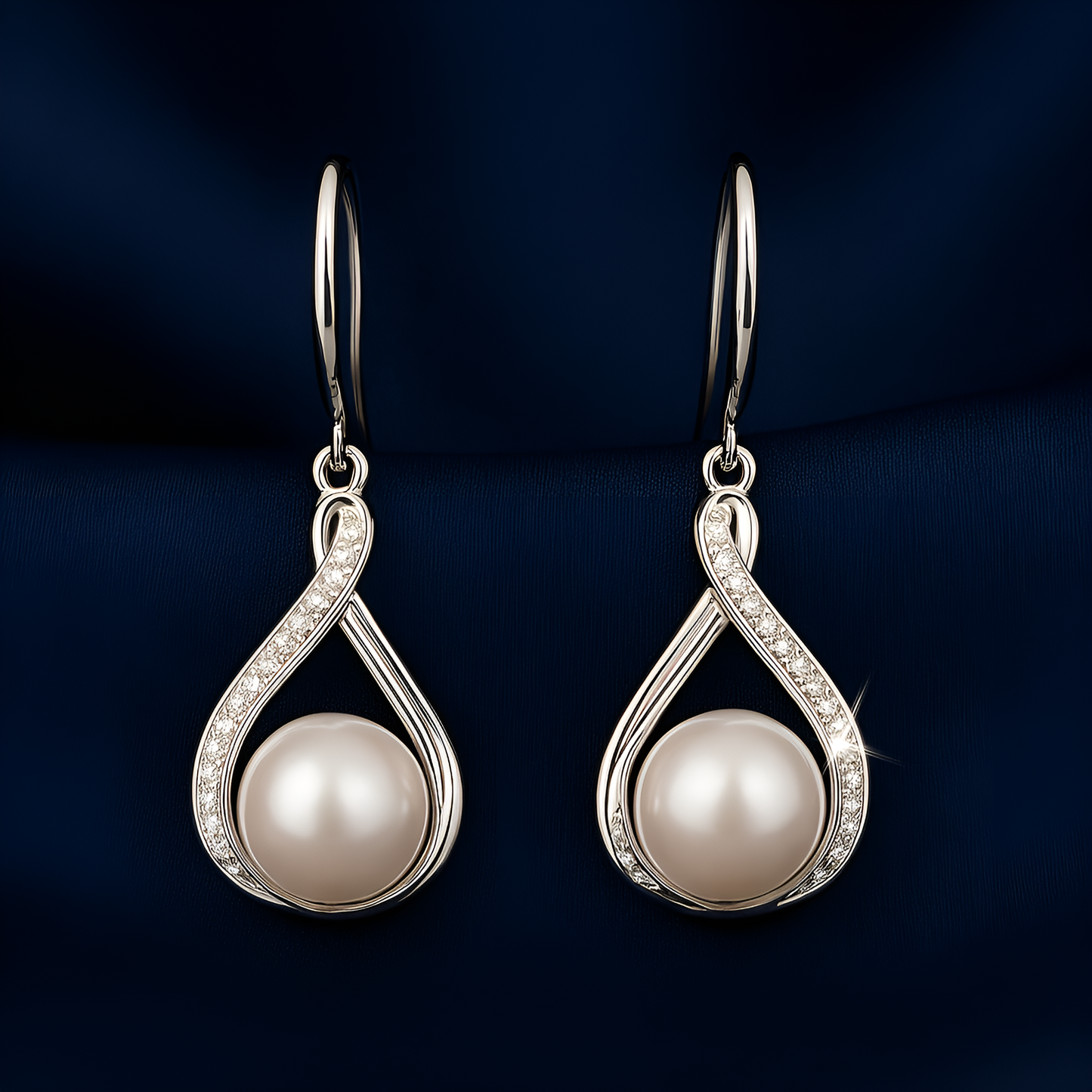 Silver & Pearl Drop Earrings