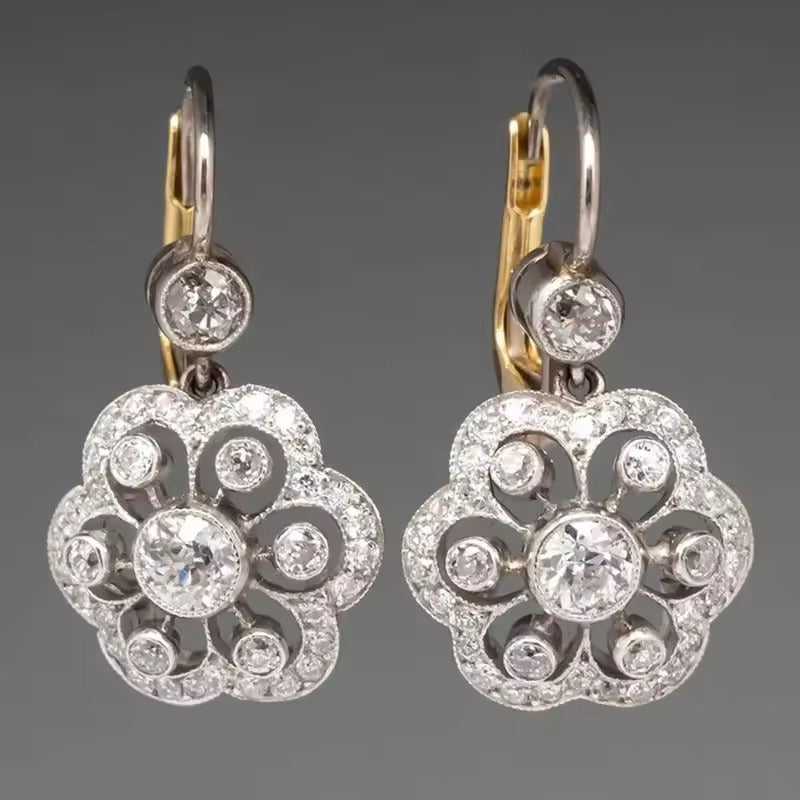 Vintage Dangling Crystalline Earrings