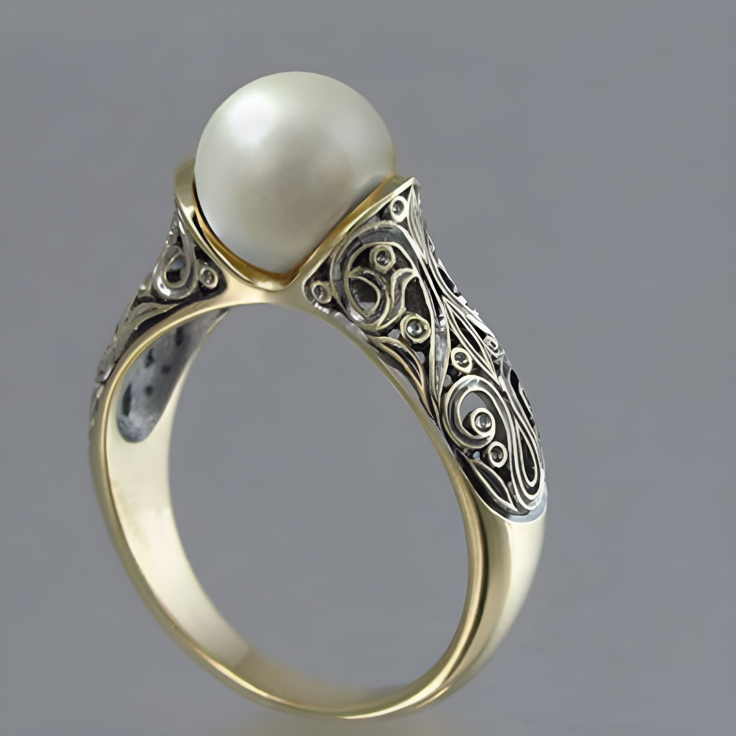 Baroque Pearl Gold Ring