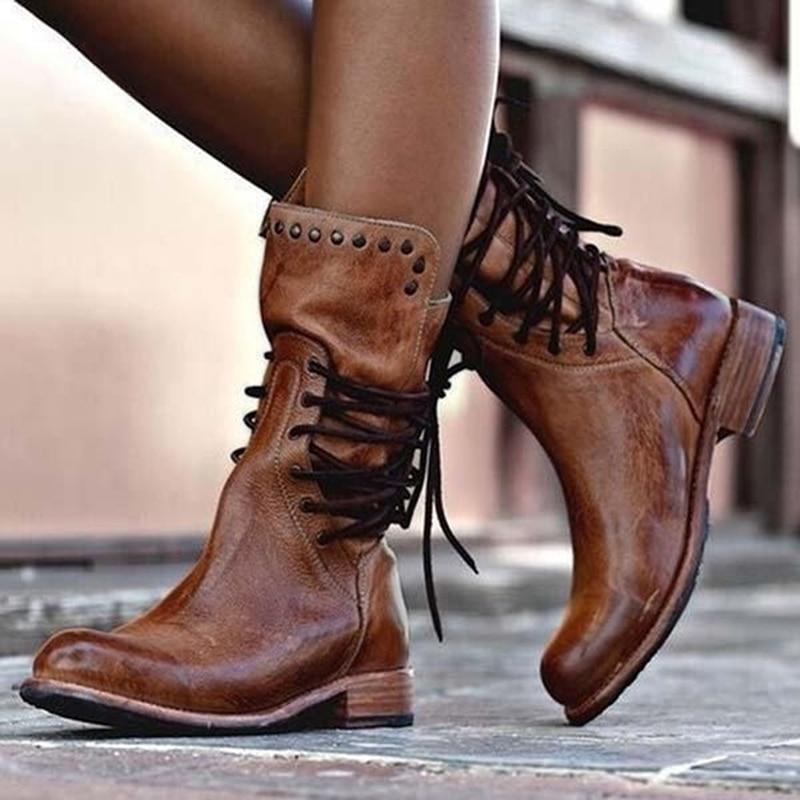 Lyla - Lace-up leather boots