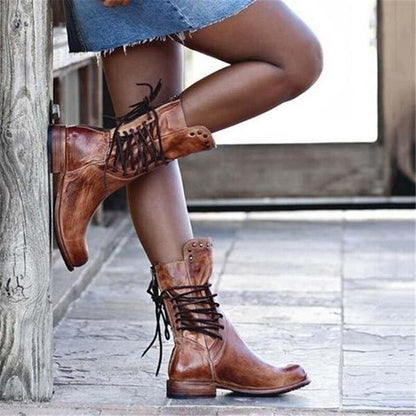 Lyla - Lace-up leather boots