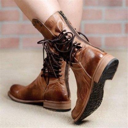 Lyla - Lace-up leather boots