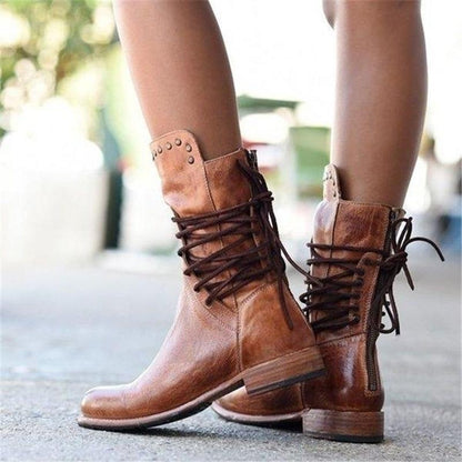 Lyla - Lace-up leather boots