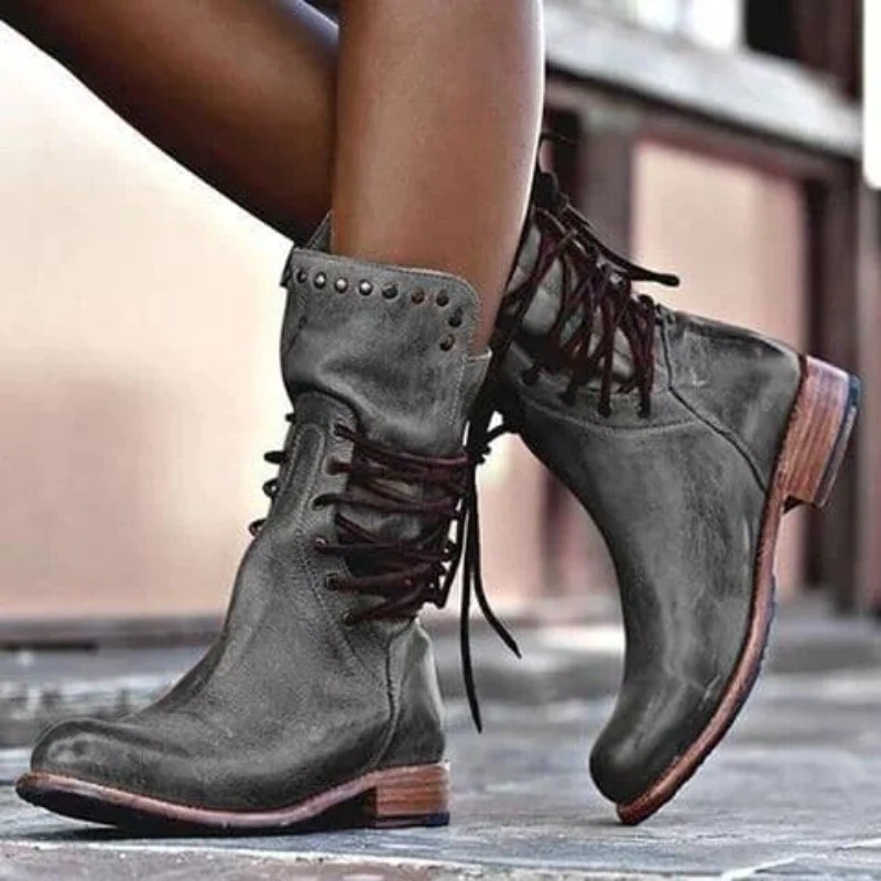 Lyla - Lace-up leather boots