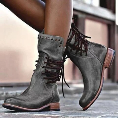 Lyla - Lace-up leather boots