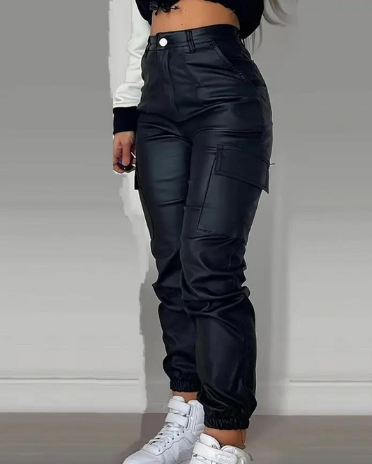 Ren - Leather cargo pants