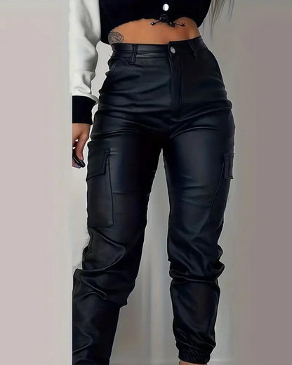 Ren - Leather cargo pants