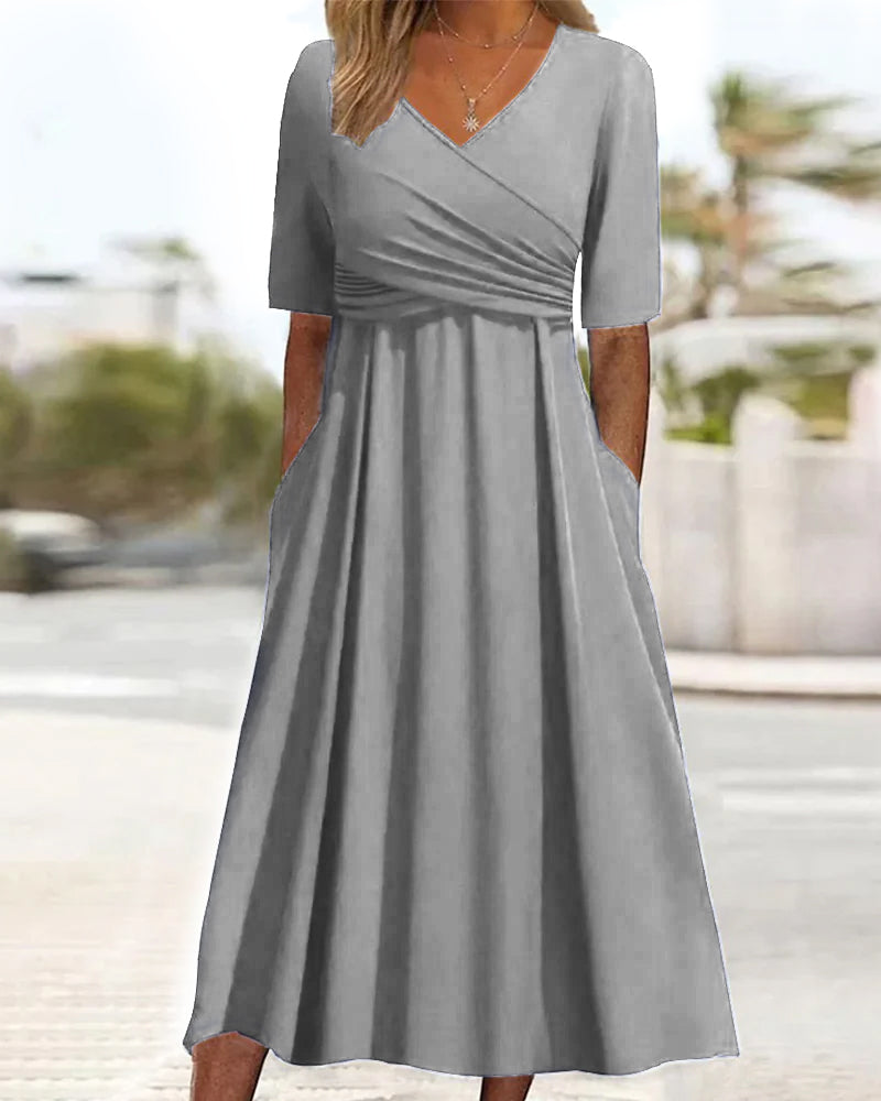 Cala - Short-sleeved Crossed Dress