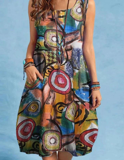 Alda - Bohemian printed dress