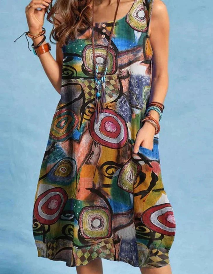 Alda - Bohemian printed dress