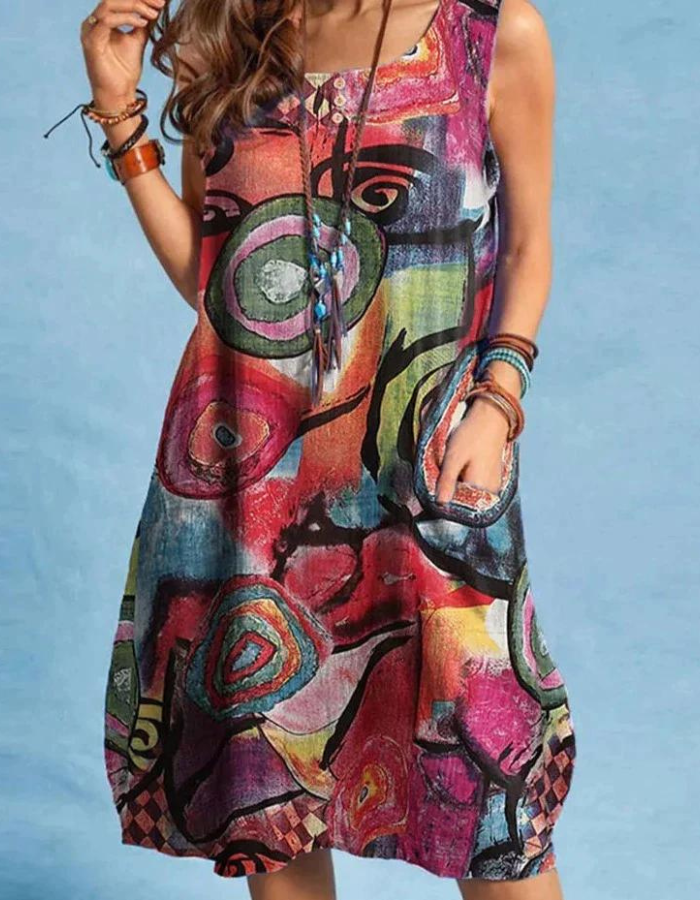 Alda - Bohemian printed dress