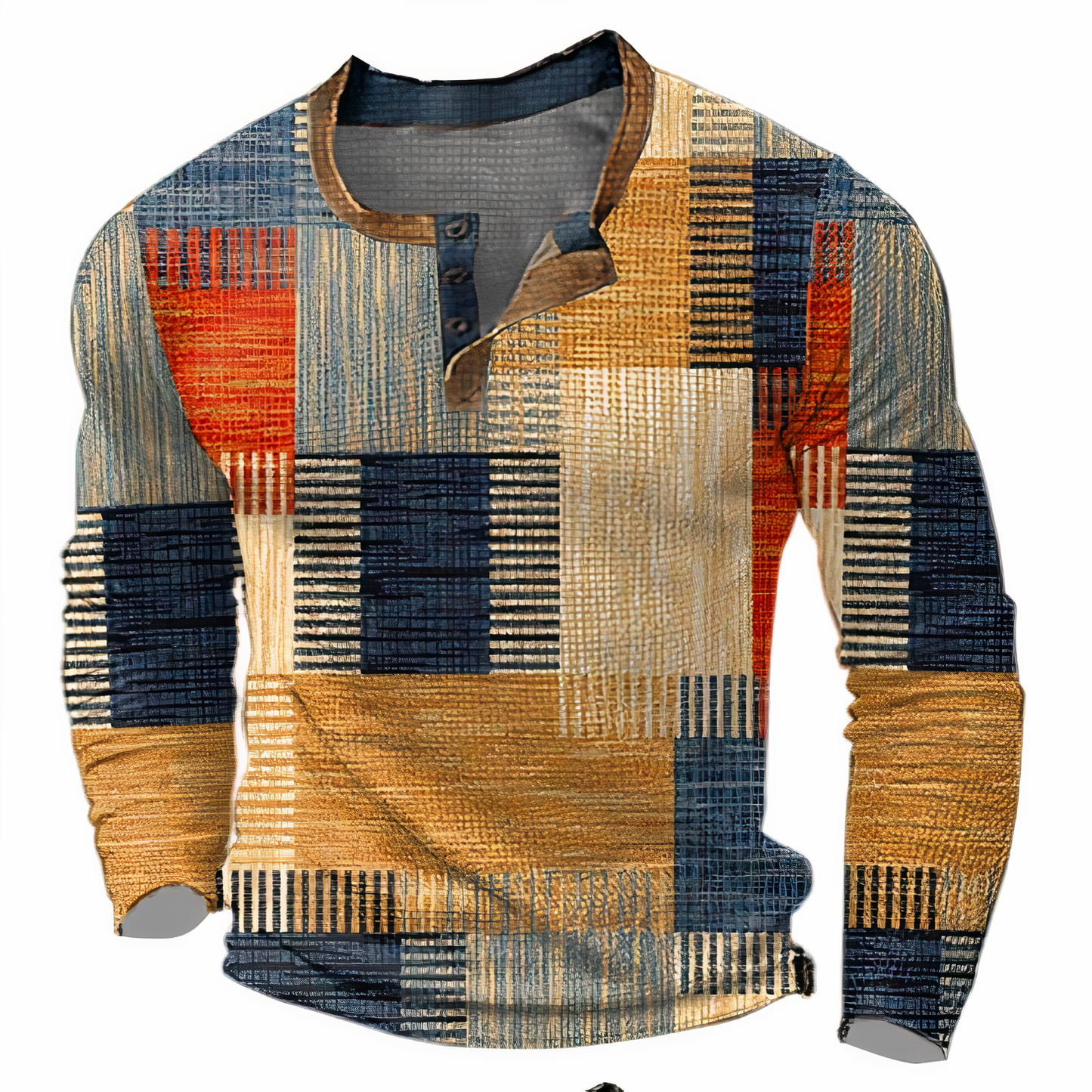 Jesse - Color block patchwork top for men