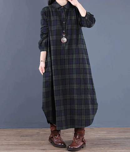 Vicky - Cozy long checkered dress