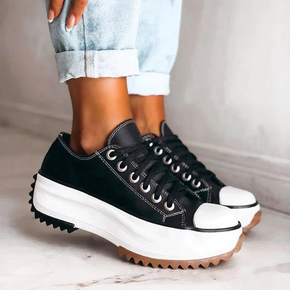 Kelsey - Classy leather platform sneakers