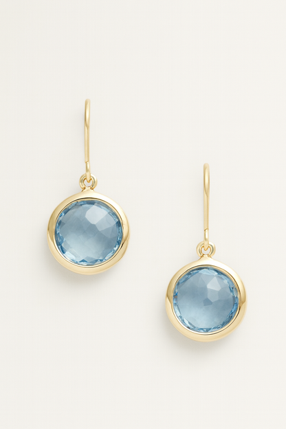 Vintage Blue Inlaid Crystal Earrings