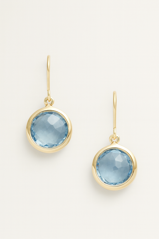 Vintage Blue Inlaid Crystal Earrings