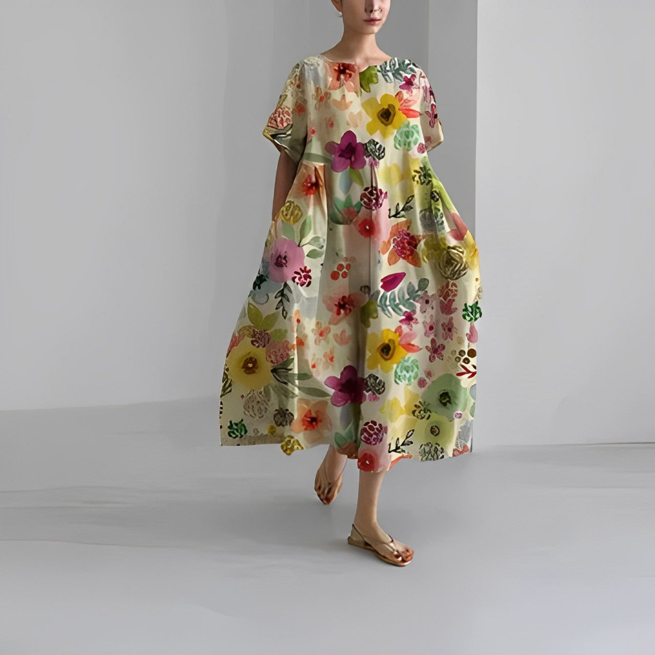 Yam - Boho Floral Wide Dress