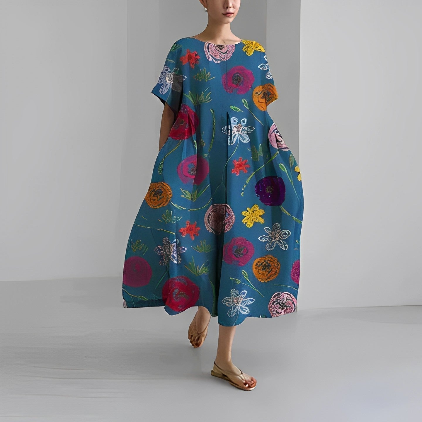 Yam - Boho Floral Wide Dress