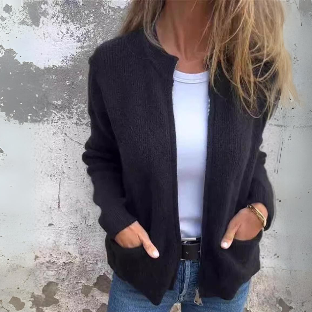 Margot - Cotton Zip-Knitted Jacket