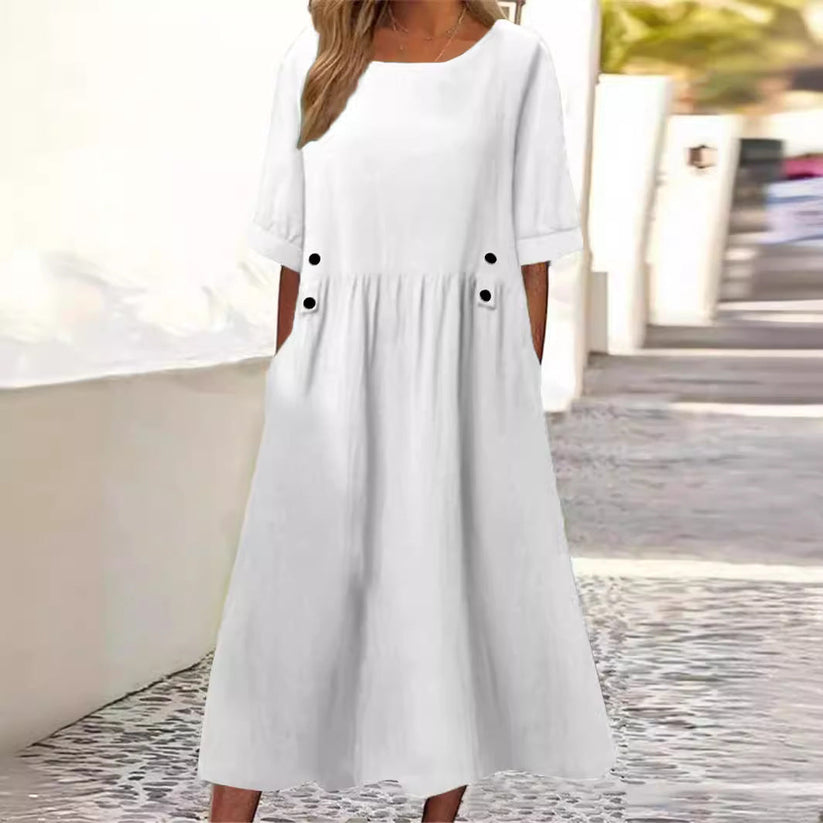 Helena - Summer Cotton-Linen Dress