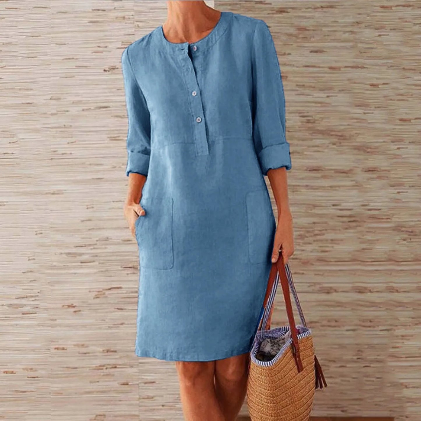 Fiona - Casual Cotton and Linen Summer Dress