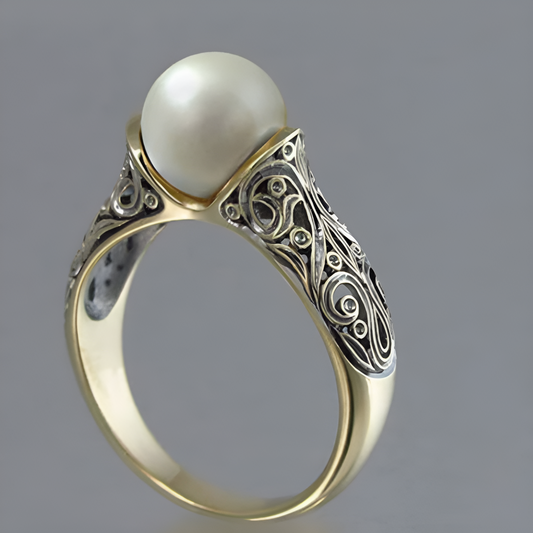 Baroque Pearl Gold Ring