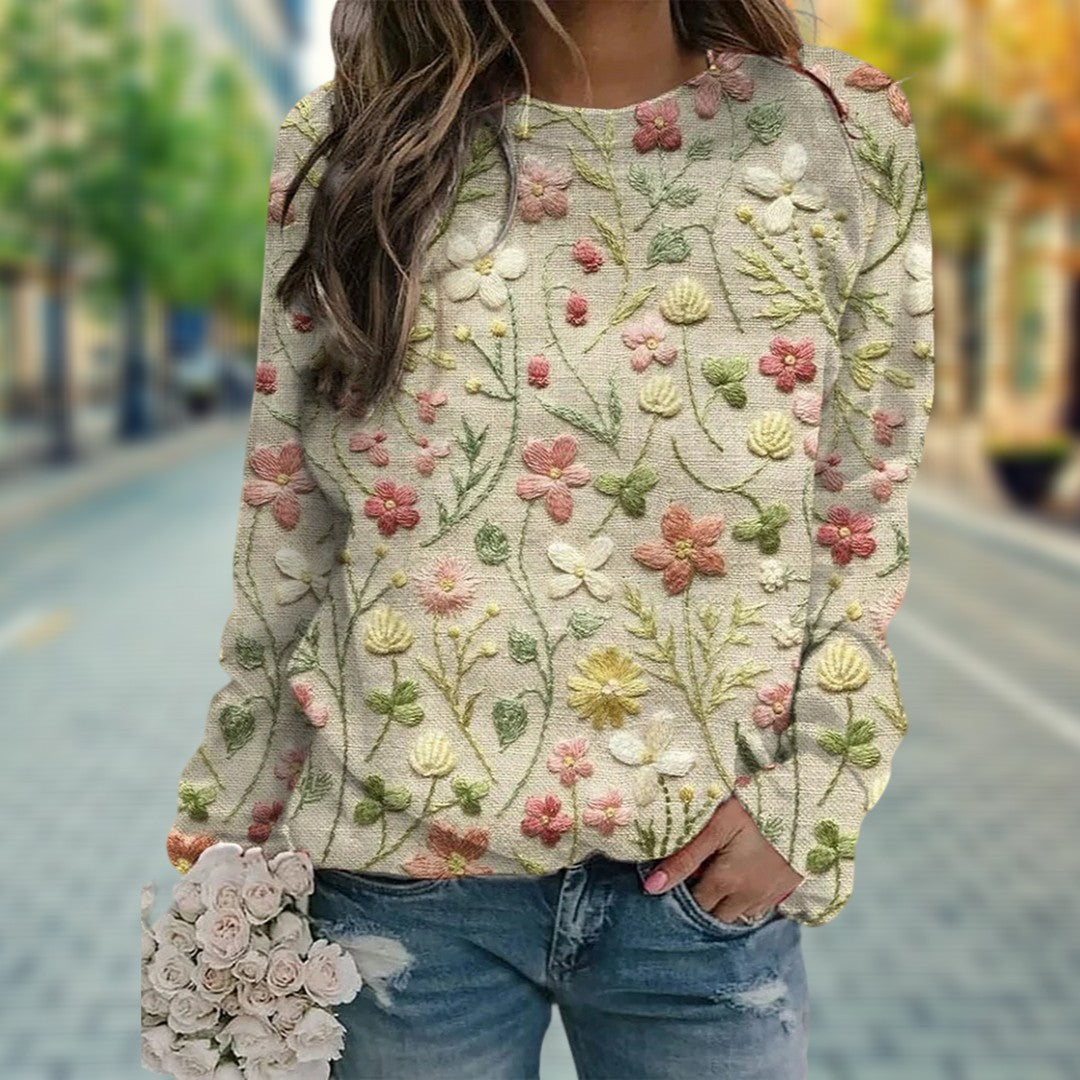 Nelia - Floral sweater for women