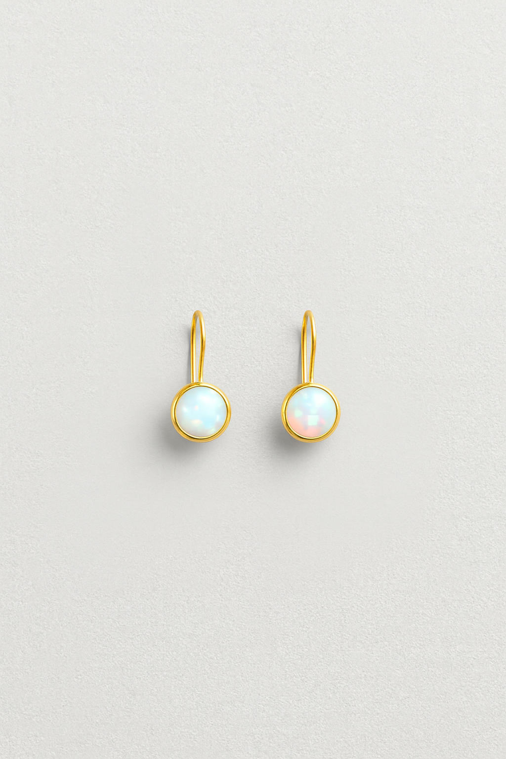 Vintage Opal Stone Gold Earrings