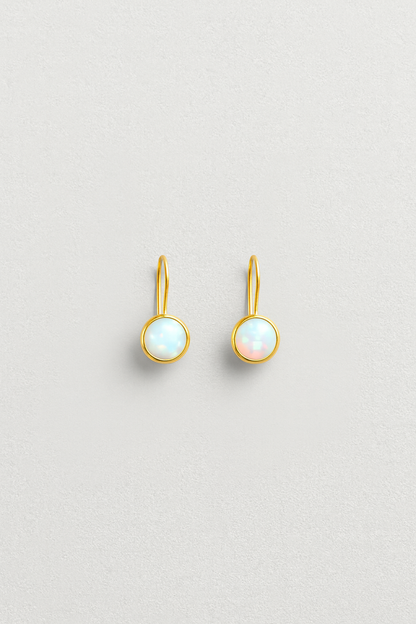 Vintage Opal Stone Gold Earrings