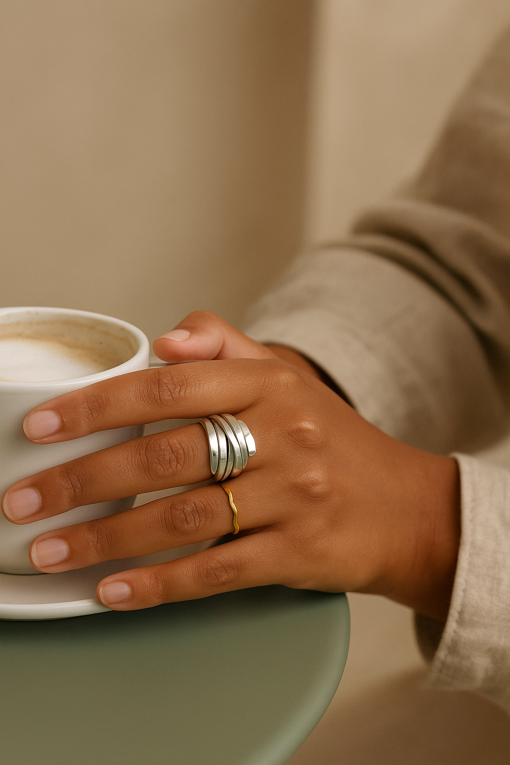 Vintage Thick Layer Silver Ring