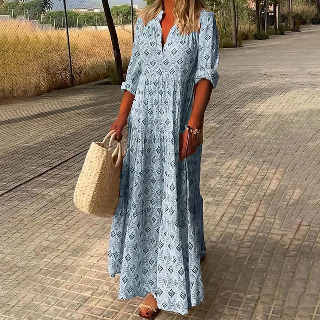 Comfortable and chic Boho dress with tummy-cover design to enhance confidence and comfort.