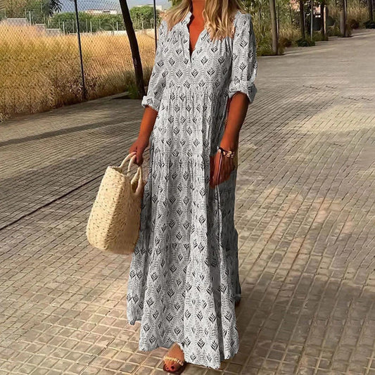 Comfortable and chic Boho dress with tummy-cover design to enhance confidence and comfort.