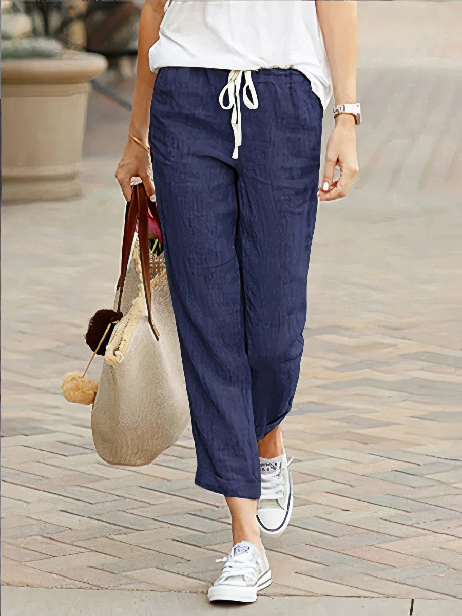 Comfortable linen pants for women, perfect for warm summer days.