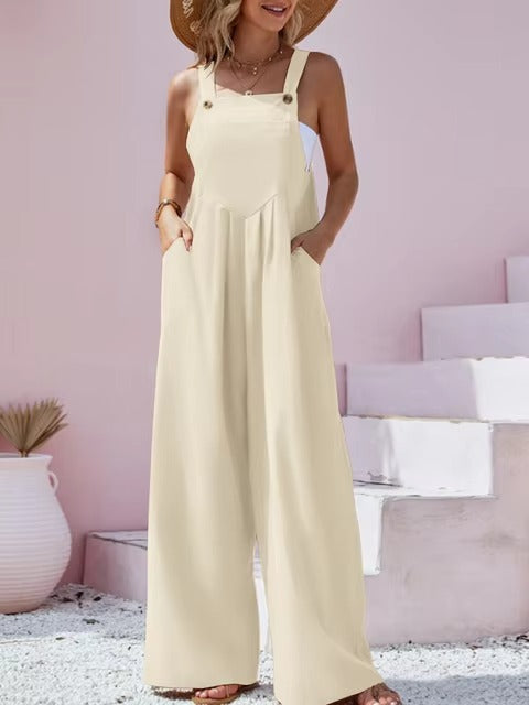 Comfortable wide leg jumpsuit, perfect for summer outings.