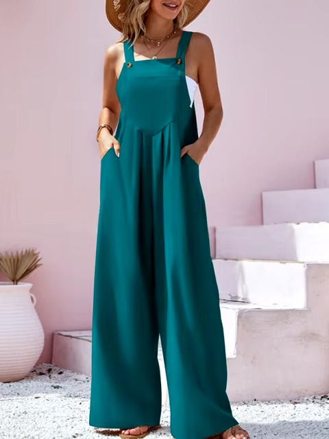 Comfortable wide leg jumpsuit, perfect for summer outings.