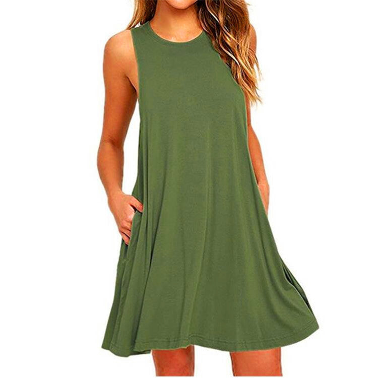 Olive - Summer Dress with Tummy Covering Pockets