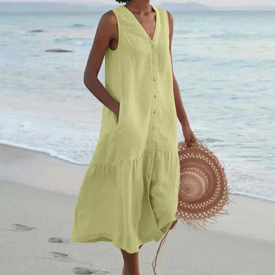 Elegant lightweight beach dress, perfect for stylish and comfortable beachside wear.