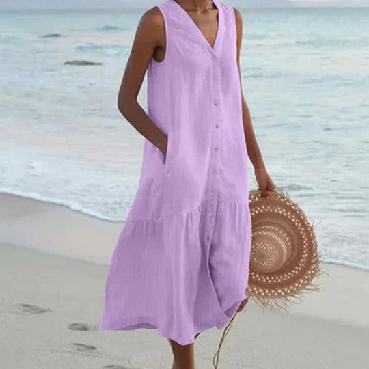 Elegant lightweight beach dress, perfect for stylish and comfortable beachside wear.