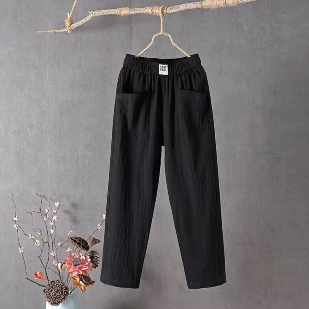 Marika - Linen Trousers with Elastic Waist