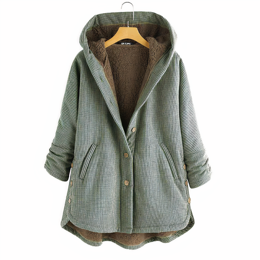 Hera - Checked Wool Coat With Hood